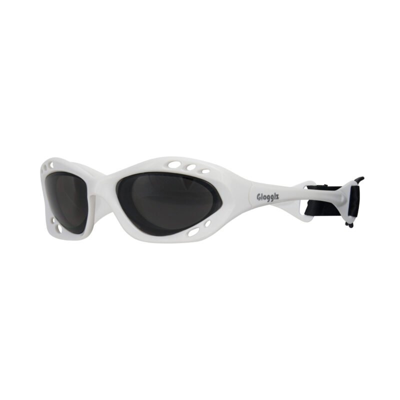 Glogglz® Cudaz Swim Goggles – White | UV400 Protection, Anti-Fog & Adjustable Strap – Diving glasses | Glogglz