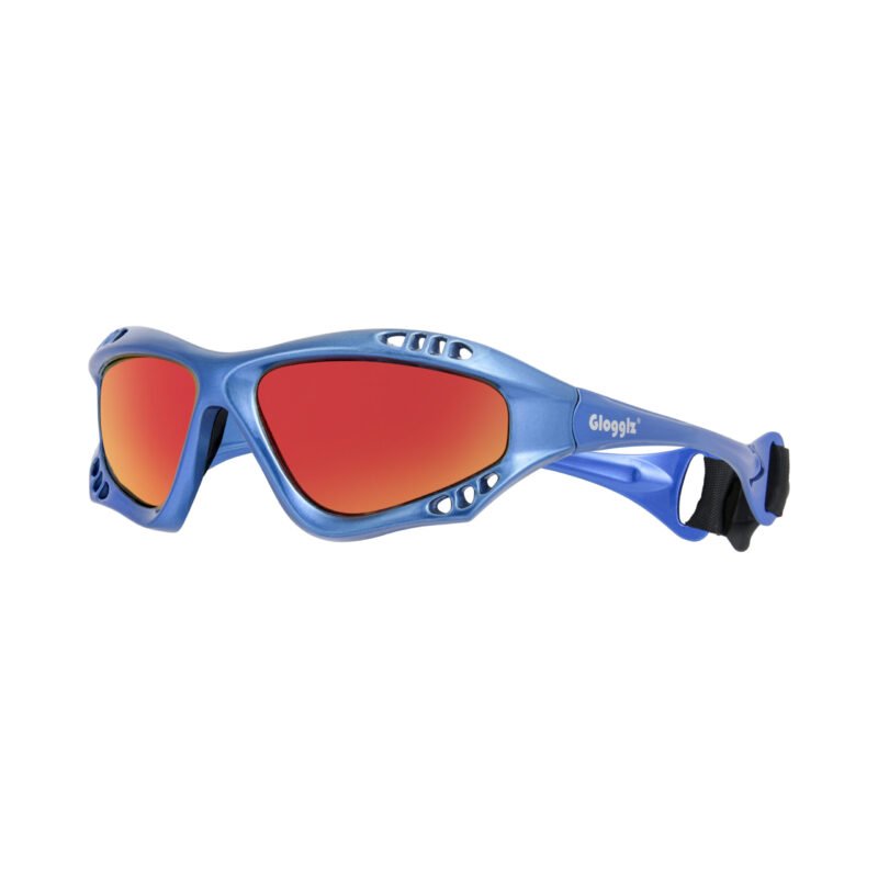 Glogglz® Finz Polarised Sports Sunglasses – Blue | UV400 Protection, Anti-Fog & Secure Fit – Sunglasses | Glogglz