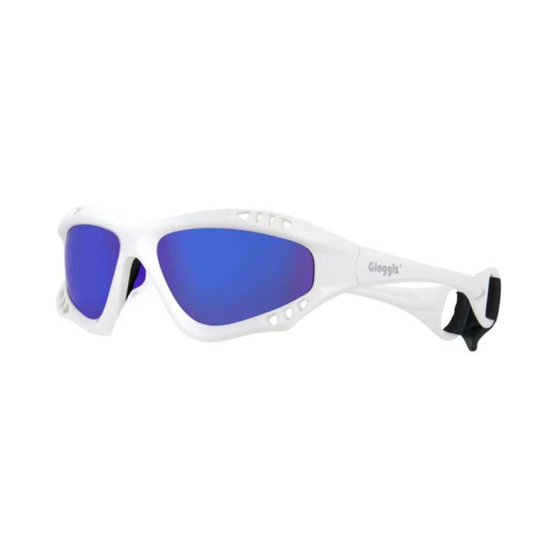 Glogglz® Finz Polarised Sports Sunglasses – White | UV400 Protection, Anti-Fog & Secure Fit – Sunglasses | Glogglz