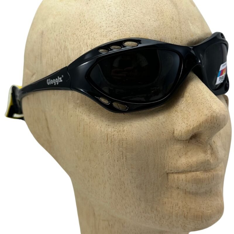 Glogglz® Rayz Polarised Sports Sunglasses – Black | UV400 Protection, Anti-Fog & Secure Fit – Sunglasses | Glogglz