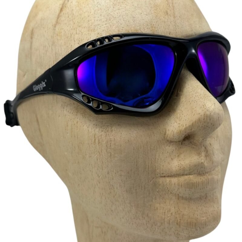 Glogglz® Finz Polarised Sports Sunglasses – Black | UV400 Protection, Anti-Fog & Secure Fit – Sunglasses | Glogglz
