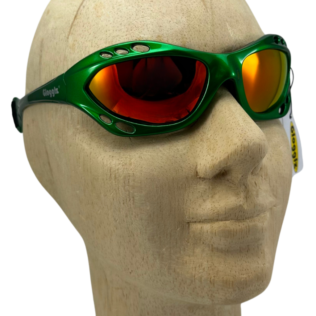 Glogglz® Rayz Polarised Sports Sunglasses – Green | UV400 Protection, Anti-Fog & Secure Fit