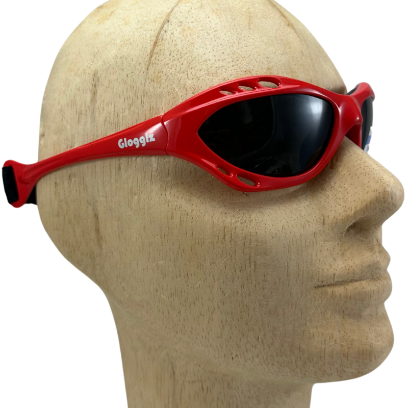 Glogglz® Rayz Polarised Sports Sunglasses – Red | UV400 Protection, Anti-Fog & Secure Fit – Sunglasses | Glogglz